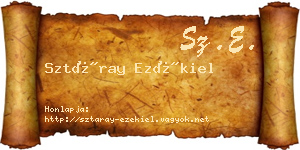 Sztáray Ezékiel névjegykártya
